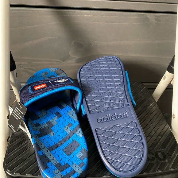 Adidas Adilette Comfort X Lego® Slides Men 8 Women 9 Navy, Blue Rush GW0823 - Picture 6 of 6